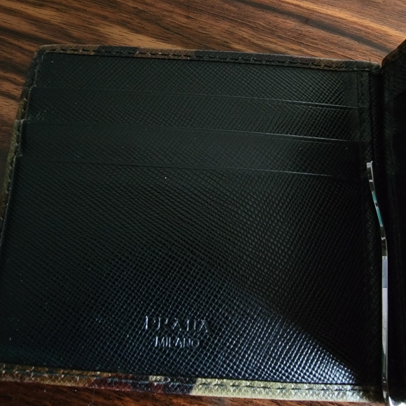 Prada Saffiano Camo Money Clip Card Holder Wallet - Picture 12 of 16